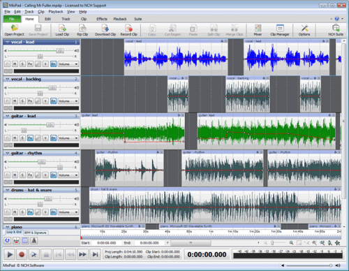 โปรแกรม MixPad Multitrack Recording มิกซ์เพลง แต่งเพลง